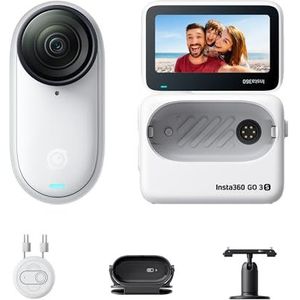 Insta360 GO 3S (128 GB) 4K vlogging-cam voor handsfree POV, magnetische montage, stabilisatie, 140 minuten looptijd, 10 m waterdicht, bewerking IA, Apple Find My