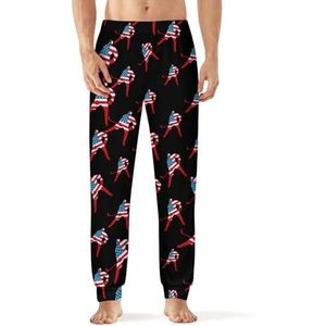 Amerikaanse hockeyspeler mannen slaap pyjama lounge broek rechte pasvorm slaap bodems zachte lange pyjama broek nachtkleding
