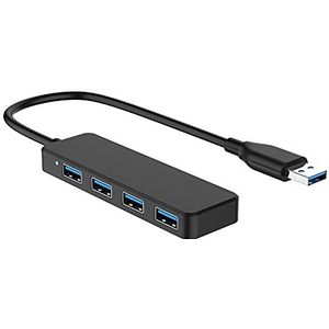 Yizhet - USB Hub 4 Poort - Data Hub - Zwart - 5 Gbps Gegevensoverdracht