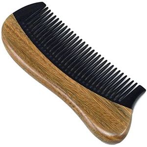 Hoorn Sandelhout Kam Draagbare Fijne Tand Haar Styling Persoonlijke Verzorging Kam 1Pcs