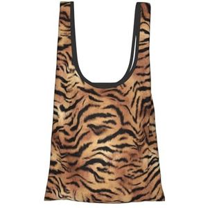 Boodschappentassen, herbruikbare boodschappentassen Opvouwbare draagtassen, grote wasbare draagtas, tijgerprint, zoals afgebeeld, Eén maat