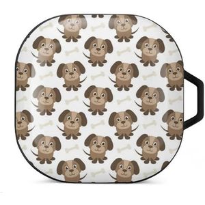 Grappige honden en botten oordopjes hoesje compatibel met Samsung hard shell beschermhoes zwart-stijl