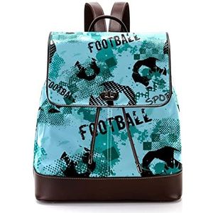 Gepersonaliseerde Schooltassen Boekentassen voor Teen Voetbal Voetbal, Meerkleurig, 27x12.3x32cm, Rugzak Rugzakken