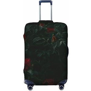 EVANEM Reizen Bagage Cover Dubbelzijdig Koffer Cover Voor Man Vrouw Rode Rozen Wasbare Koffer Protector Bagage Protector Voor Reizen Volwassen, Zwart, Medium