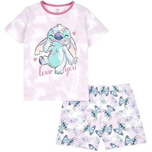 Disney Lilo & Stitch meisjespyjama, korte pyjamaset, Lilo & Stitch nachtkleding, Lila, 9-10 jaar