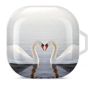 Swan's Heart Oordopjes Hoesje Compatibel met Samsung Hard Shell Beschermhoes Wit-Stijl