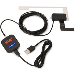 Erisin Dab+ Box Radio Ontvanger, Digitale Antenne Tuner FM-transmissie USB-aangedreven voor Android Car Stereo Radio 14/13/12/11/10/9 en latere versies ES384