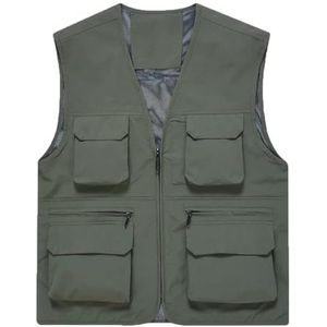 Pegsmio Outdoor Vest Voor Mannen Effen Kleur Grote Pocket Jas Vest, EN8, M