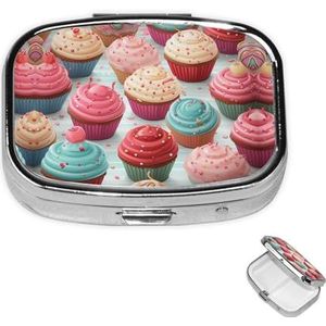 Rechthoekige pillendoos met pillendoos met 3 compartimenten om kleurrijke lolly donut pillendoos kleine pillenorganizer waterdicht klein pillendoosje voor op reis pillencontainers voor