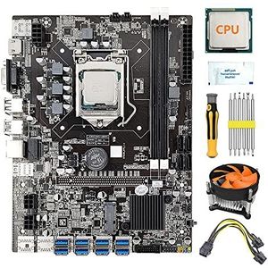 AMIUHOUN 8 GPU B75 BTC Mijnbouw Moederbord+CPU+Ventilator++Stroomkabel+Schroevendraaier 8X USB 3.0 Slot LGA1155 DDR3 RAM SATA3.0