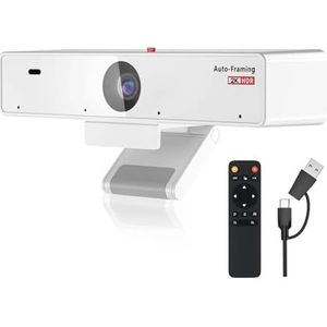 V21-AF 2K-webcam met 4 ruisonderdrukkende microfoons Camera 1080P 60 fps -en-afspelen for livestreaming van vergaderingen op pc/Mac/laptop