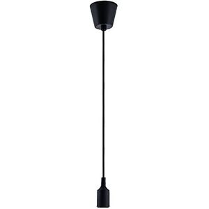 Paco Home - Lamphouder E27 - Zwart - Snoer Hanglamp - 1,5m Textielkabel