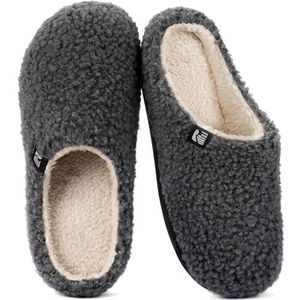RockDove Sherpa Fleece Klomp Slipper voor dames, Donkergrijs, 5/6 UK