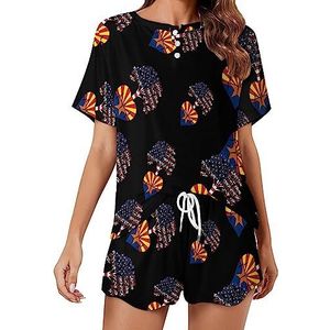 Arizona US Root Heartbeat Mode 2 Stuks Dames Pyjama Sets Korte Mouw Nachtkleding Zachte Loungewear Stijl-22