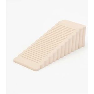 Deurstopwiggen, 1/6 stuks rubberen deurstoppers herbruikbare wigvormige schokabsorberende blokken for meubels(Beige,2PCS)