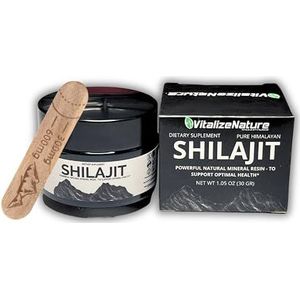 VitalizeNature - Shilajit - 30 g Shilajit Original + Ashwagandha - natuurlijke Himalaya Shilajit - 500 mg Shilajit Resin per dagelijkse dosis & 100 mg ashwanganda - shijalit & Ayurvedische kruidenmix