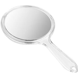 FESSOSKO Handspiegel met handvat, dubbelzijdige spiegel, 1 x 3 x vergroting, spiegel, cosmeticaspiegel, make-upspiegel, ronde vorm voor dames, dagelijkse make-up