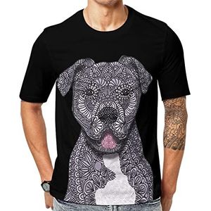 Junior Etnische Bulldog T-shirt voor heren met korte mouwen en ronde hals print casual T-shirt 6XL