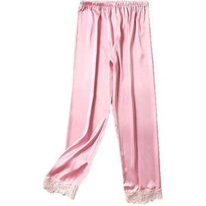 Pajama Pants Women Pink Trousers Casual Silk Satin Homewear Pyjama Femme