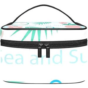 Warme en eenvoudige make-up organizer tas, reismake-up tas organizer case draagbare cosmetische tas voor vrouwen en meisjes toiletartikelen, Meerkleurig, 22.5x15x13.8cm/8.9x5.9x5.4in