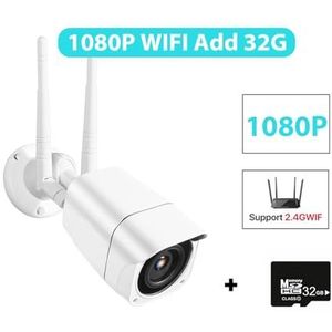 Bewakingscamera, 5MP HD IP Camera Met 4G Sim-kaart Outdoor Bullet Camera 1080P Audio Video Surveillance Beveiliging CCTV Camera P2P(1080P WIFI Add 32G)