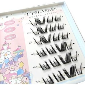 Zelfklevende Wimpers Lash Clusters Gevleugelde Hoek GEEN LIJM NEED Valse Wimpers Cluster Pre-gelijmd Gesegmenteerde Wimper