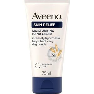 Aveeno Skin Relief Hydraterende handcrème (1x 75ml), voedende handcrème om zeer droge huid te kalmeren en te hydrateren, verrijkte formule voor het hydrateren van prikkelbare, droge handen, 72 uur