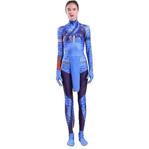 Avatar Kostuums voor Kinderen，Halloween Meisje Neytiri Cosplay Avatar Kostuums，Blauwe Strepen Avatar Kostuum voor Volwassenen，Unisex Feestkostuums voor Leeftijden 12 tot 24.(L,Kids C)