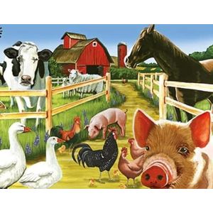 Wooden Jigsaw Puzzel 500 stukjes, boerderijen, varkenskoeienpaarden, puzzel voor kinderen, decompressie, legspel puzzel voor volwassenen, familie