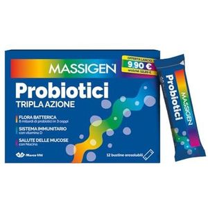 Massigen Probiotica met drievoudige werking, melkzuurferment, 12 borduurpakketten