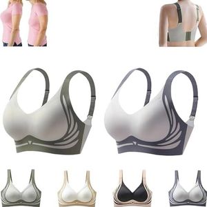 Libiyi BH for oudere vrouwen, Super Gather BH, draadloze push-up BH, anti-verzakking BH, ontworpen door een 60-jarige grootmoeder(04,XL)
