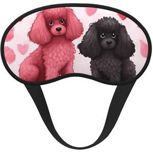Roze poedels honden slapen oogmasker voor vrouwen mannen zacht en comfortabel slaapmasker verduisterende slaapoogdekking voor reizen yoga dutje ploegendienst werk