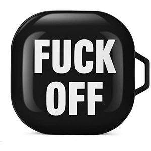 Fuck-Off Oordopjes Hoesje Compatibel met Samsung Hard Shell Beschermhoes Zwart-Stijl