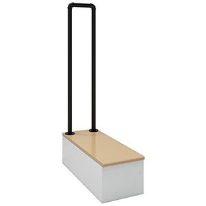 Zwarte trap leuning voor oudere industriële smeedijzeren buitenstappen Trap Reling Niet-slip U-vormige overgangsschik voor binnenstappen Villa (95 cm)