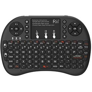 Rii Mini i8+ Wireless (QWERTY US-indeling) - Mini-toetsenbord met achtergrondverlichting en touchpadmuis