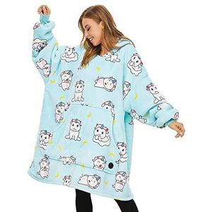 THREE POODLE Oversized Deken Hoodie, Sherpa Fleece Hooded Deken, Ultra Zacht Warm Draagbaar Deken Sweatshirt voor Vrouwen Mannen Volwassenen, Cadeau voor Dames