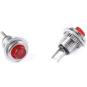 10 stuks DS-101 8 mm Aan/Uit-Knop Schakelaar Mini Lockless Momentane AANUIT-knop Micro Schakelaar Normaal Open (Kleur: Rood)