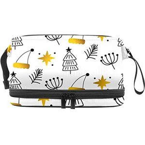 Grote capaciteit reizen cosmetische tas,Kerst hoed boom-01, make-up tas, waterdichte make-up tas organisator, Meerkleurig, 27x15x14 cm/10.6x5.9x5.5 in