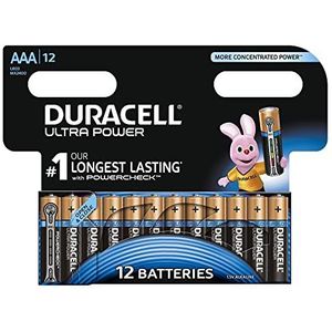 Duracell Ultra Power alkaline batterijen (afbeelding kan afwijken) Grootte AAA 12 Stuk Kupfer/schwarz