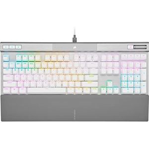 Corsair K70 PRO RGB Optisch-Mechanisch Gamingtoetsenbord - OPX Lineaire Switches - PBT Double-Shot Keycaps – 8.000 Hz Hyper-Polling - Magnetische Soft-Touch Polssteun - NA Indeling, QWERTY - Wit