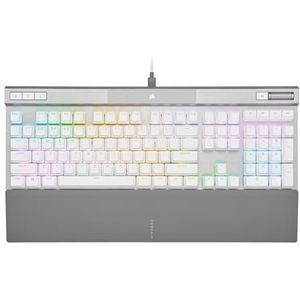 Corsair K70 PRO RGB Optisch-Mechanisch Gamingtoetsenbord - OPX Lineaire Switches - PBT Double-Shot Keycaps – 8.000 Hz Hyper-Polling - Magnetische Soft-Touch Polssteun - NA Indeling, QWERTY - Wit