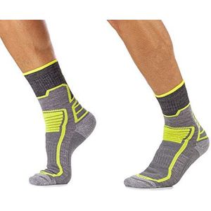 Mico trekkingschoenen, kort, medium, van Micotex + lycra-vezels, 100% Made in Italië, Natural Merinos, ultralicht, unisex, voor dames en heren, sportief, kleur grijs melange
