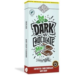 ENERLADE Zartbitter Mint Crisp (1 x 100 g) Guarana chocolade | cafeïne 340 mg | geen nasmaak | Veganistisch | Lactosevrij | Fair Trade | Energy | made in Germany