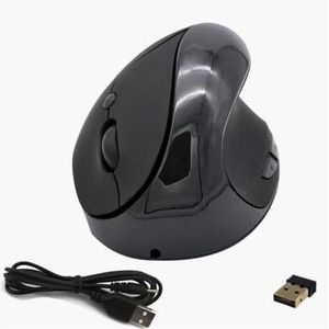 Ergonomic Vertical Mouse -PYRIOLHI- Reduces fatigue - 2.4G wireless rechargeable - 3 adjustable DPI's - Suitable for a wide range of devices - Coloured(Dark)