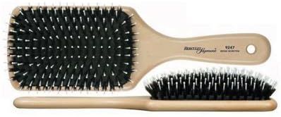 HERCULES SÄGEMANN - 9247 Paddle Brush | Verzorgende natuurlijke haarborstel | wildzwijnharen borstel met polyamidestiften | verzorgingsborstel voor lang haar | licht hout