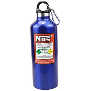 NOS Sportdrinkfles met haak, 500 ml, sportfles, NOS waterfles van BPA-vrij, outdoor-activiteiten, auto, levensmiddelen, roestvrij, waterfles voor kinderen, school, sport, fiets, fitness (blauw)