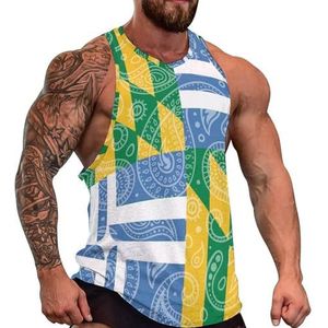 Paisley Maryland Style Portland Flag Heren Tanktop Grafische Mouwloze Bodybuilding Tees Casual Strand T-Shirt Grappige Gym Spier