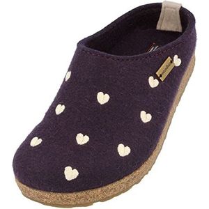 Haflinger pantoffels dames Grizzly Cuoricini 741031, grootte:39, kleur:Paars