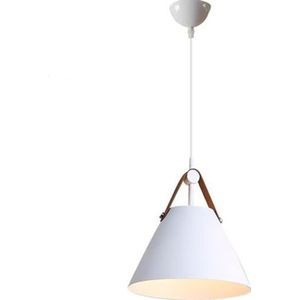 LANGDU Amerikaanse stijl moderne huiskroonluchters industriële matte E27-basis hanglamp creatieve metalen hanglamp for keukeneiland eetkamer slaapkamer hal bar woonkamer (Color : White, Size : 27cm*