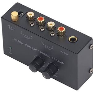 Draagbaar Geluidsarm Geluid voor Clubs met Phono-voorversterker, Volumeregeling en Vinylplatenspeler (EU-stekker)